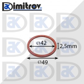 Дифтунга Ø 42 х Ø 49 х 2,5 mm медна